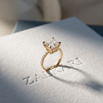 4.60CTW Asscher Cut Lab Grown Diamond Soleil PavE Engagement Ring Gold