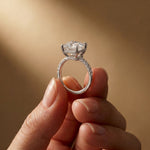 4.60CTW Asscher Cut Lab Grown Diamond Soleil PavE Engagement Ring White