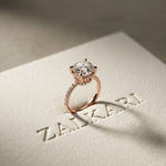 4.60CTW Cushion Lab Grown Diamond Aureline Pave Ring Rose Gold