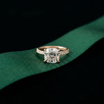 4.60CTW Cushion Lab Grown Diamond Aureline Pave Ring Rose Gold