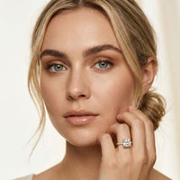 4.60CTW Cushion Lab Grown Diamond Aureline Pave Ring Rose Gold