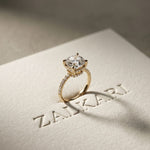 4.60CTW Cushion Lab Grown Diamond Aureline Pave Ring Gold