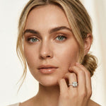 4.60CTW Cushion Lab Grown Diamond Aureline Pave Ring White
