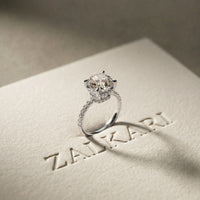 4.60CTW Cushion Lab Grown Diamond Aureline Pave Ring White