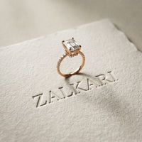 4.60CTW Emerald Lab Grown Diamond Velmora Pave Ring Rose Gold