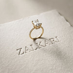 4.60CTW Emerald Lab Grown Diamond Velmora Pave Ring Gold