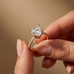 4.50CTW Heart Cut Lab Grown Diamond Rosavelle Pave Ring Rose Gold