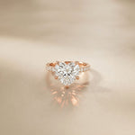 4.50CTW Heart Cut Lab Grown Diamond Rosavelle Pave Ring Rose Gold