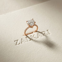 4.50CTW Heart Cut Lab Grown Diamond Rosavelle Pave Ring Rose Gold