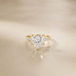4.50CTW Heart Cut Lab Grown Diamond Rosavelle Pave Ring Gold