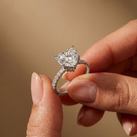 4.50CTW Heart Cut Lab Grown Diamond Rosavelle Pave Ring White