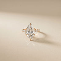 4.60CTW Marquise Cut Lab Grown Diamond Elvare Birthday Gift Ring Rose Gold