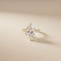 4.60CTW Marquise Cut Lab Grown Diamond Elvare Birthday Gift Ring Gold