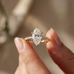 4.60CTW Marquise Cut Lab Grown Diamond Elvare Birthday Gift Ring Gold