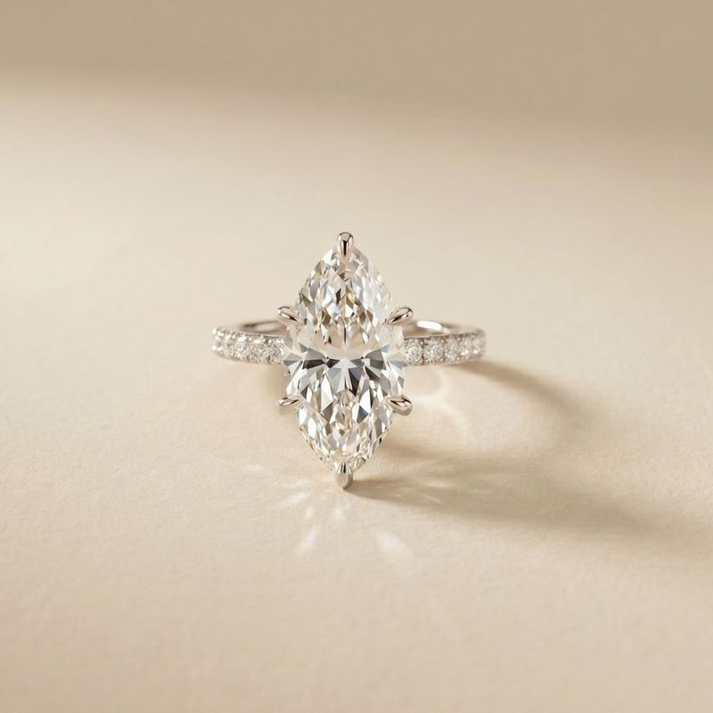 4.60CTW Marquise Cut Lab Grown Diamond Elvare Birthday Gift Ring White