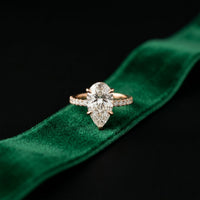 4.60CTW Pear Cut Lab Grown Diamond Veloura 18Kt Gold Ring Rose Gold