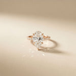4.60CTW Pear Cut Lab Grown Diamond Veloura 18Kt Gold Ring Rose Gold