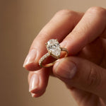 4.60CTW Pear Cut Lab Grown Diamond Veloura 18Kt Gold Ring Gold