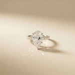 4.60CTW Pear Cut Lab Grown Diamond Veloura 18Kt Gold Ring White
