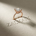 4.60CTW Princess Cut Lab Grown Diamond Seravelle Ring Rose Gold