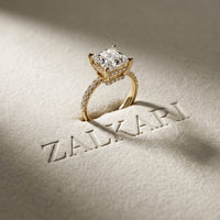 4.60CTW Princess Cut Lab Grown Diamond Seravelle Ring Gold