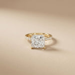 4.60CTW Princess Cut Lab Grown Diamond Seravelle Ring Gold