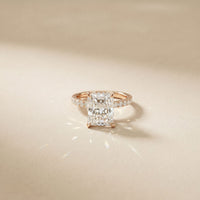 4.60CTW Radiant Lab Grown Diamond Valerisse Halo Ring For Her Rose Gold