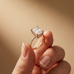 4.60CTW Radiant Lab Grown Diamond Valerisse Halo Ring For Her Rose Gold