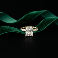 4.60CTW Radiant Lab Grown Diamond Valerisse Halo Ring For Her Gold