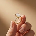 4.60CTW Radiant Lab Grown Diamond Valerisse Halo Ring For Her Gold