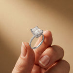 4.60CTW Radiant Lab Grown Diamond Valerisse Halo Ring For Her White