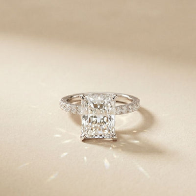 4.60CTW Radiant Lab Grown Diamond Valerisse Halo Ring For Her