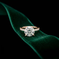 4.50CTW Round Lab Grown Diamond Elyndra Ring For Her Rose Gold