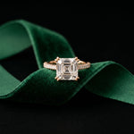 4.60CTW Asscher Lab Grown Diamond Lumiere Ring For Her Rose Gold