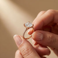 4.60CTW Asscher Lab Grown Diamond Lumiere Ring For Her Rose Gold