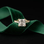 4.60CTW Asscher Lab Grown Diamond Lumiere Ring For Her Gold