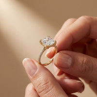 4.60CTW Asscher Lab Grown Diamond Lumiere Ring For Her Gold