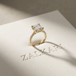 4.60CTW Asscher Lab Grown Diamond Lumiere Ring For Her Gold