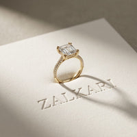 4.60CTW Asscher Lab Grown Diamond Lumiere Ring For Her Gold