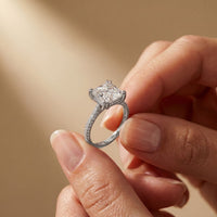 4.60CTW Asscher Lab Grown Diamond Lumiere Ring For Her White