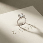 4.60CTW Asscher Lab Grown Diamond Lumiere Ring For Her White