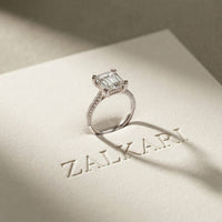 4.60CTW Asscher Lab Grown Diamond Lumiere Ring For Her White