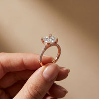 4.60CTW Cushion Lab Grown Diamond Seravelle Ring For Girls Rose Gold