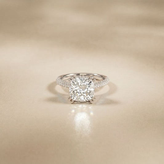 4.60CTW Cushion Lab Grown Diamond Seravelle Ring For Girls