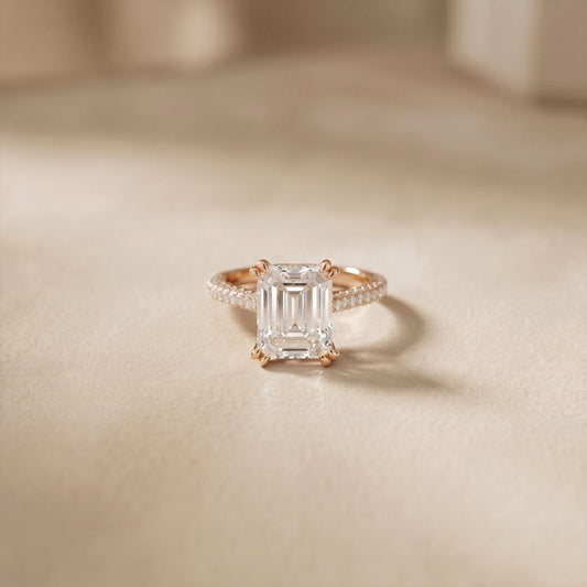 4.60CTW Emerald Lab Grown Diamond Velmira Ring For Girls