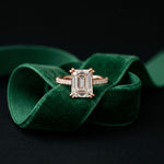 4.60CTW Emerald Lab Grown Diamond Velmira Ring For Girls Rose Gold