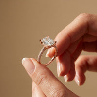 4.60CTW Emerald Lab Grown Diamond Velmira Ring For Girls Rose Gold