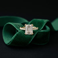 4.60CTW Emerald Lab Grown Diamond Velmira Ring For Girls Gold