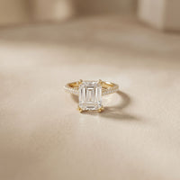 4.60CTW Emerald Lab Grown Diamond Velmira Ring For Girls Gold