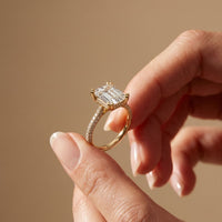 4.60CTW Emerald Lab Grown Diamond Velmira Ring For Girls Gold
